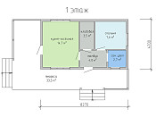 Современный одноэтажный дом из бруса 5х8 с террасой Агидель